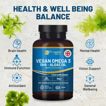 Prowise Omega-3 DHA Vegan din Ulei de Alge | 60 capsule moi (softgels)